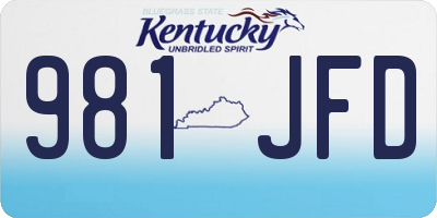 KY license plate 981JFD