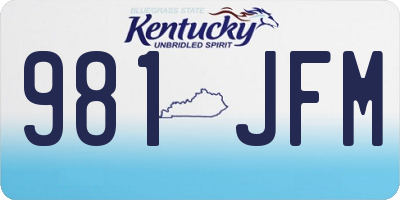 KY license plate 981JFM