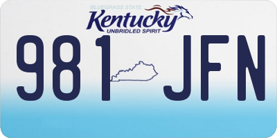 KY license plate 981JFN