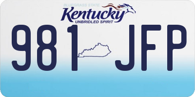 KY license plate 981JFP