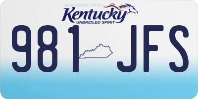 KY license plate 981JFS