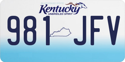 KY license plate 981JFV