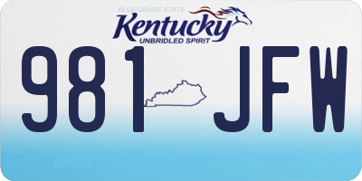 KY license plate 981JFW