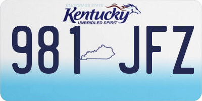 KY license plate 981JFZ