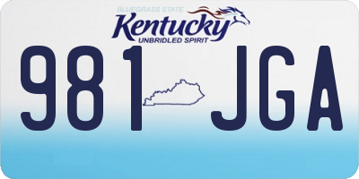KY license plate 981JGA