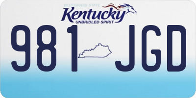 KY license plate 981JGD