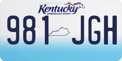 KY license plate 981JGH