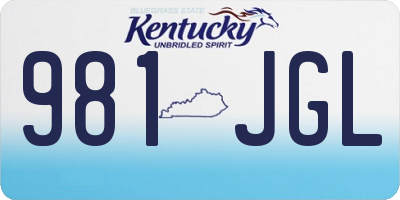 KY license plate 981JGL