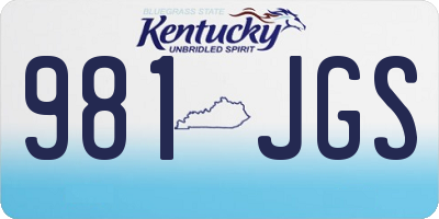 KY license plate 981JGS