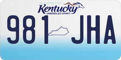 KY license plate 981JHA