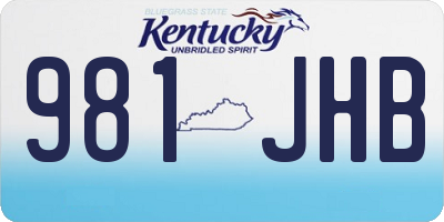 KY license plate 981JHB