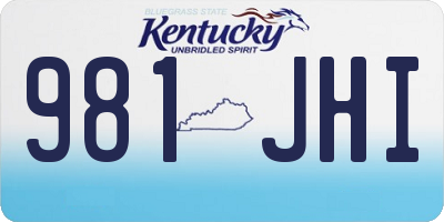 KY license plate 981JHI