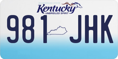 KY license plate 981JHK