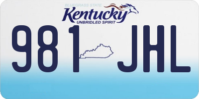 KY license plate 981JHL