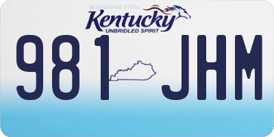 KY license plate 981JHM