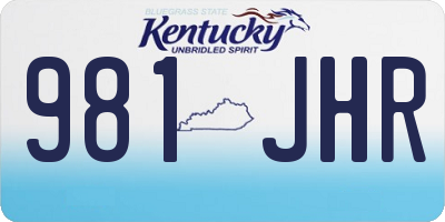 KY license plate 981JHR
