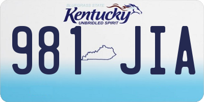 KY license plate 981JIA