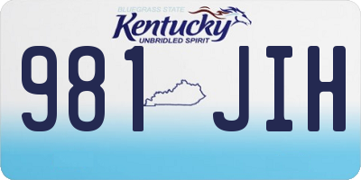 KY license plate 981JIH