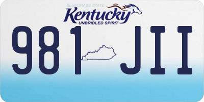 KY license plate 981JII
