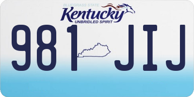 KY license plate 981JIJ