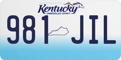 KY license plate 981JIL