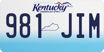 KY license plate 981JIM