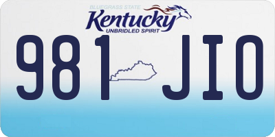 KY license plate 981JIO
