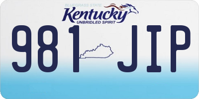 KY license plate 981JIP