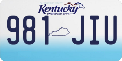 KY license plate 981JIU