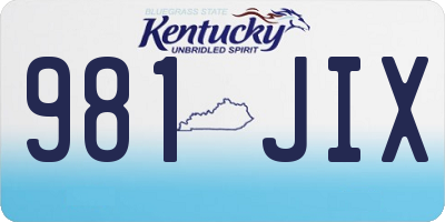 KY license plate 981JIX