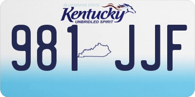 KY license plate 981JJF