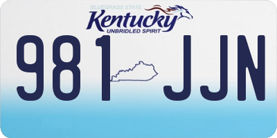 KY license plate 981JJN