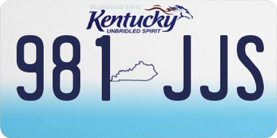 KY license plate 981JJS