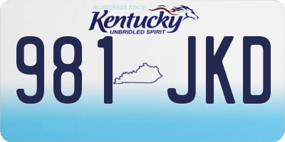 KY license plate 981JKD