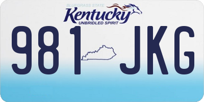KY license plate 981JKG