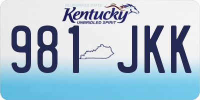 KY license plate 981JKK