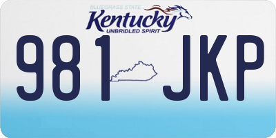 KY license plate 981JKP