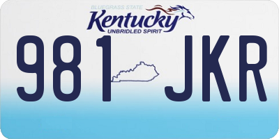 KY license plate 981JKR