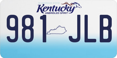 KY license plate 981JLB