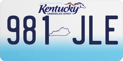 KY license plate 981JLE