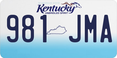 KY license plate 981JMA