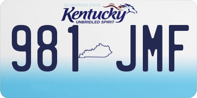 KY license plate 981JMF