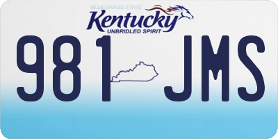 KY license plate 981JMS