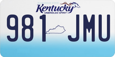 KY license plate 981JMU