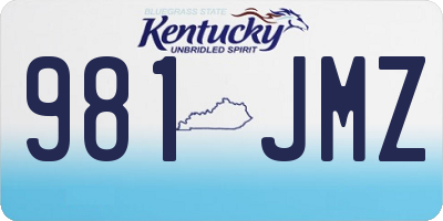KY license plate 981JMZ