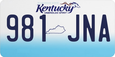 KY license plate 981JNA