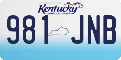 KY license plate 981JNB