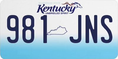 KY license plate 981JNS