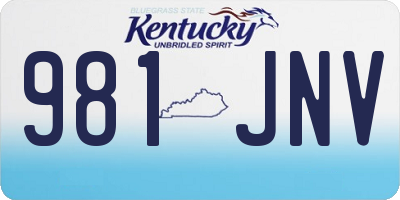 KY license plate 981JNV