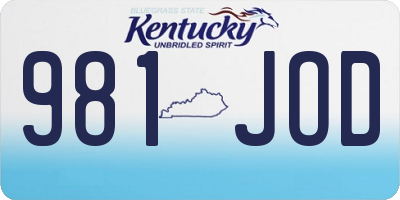 KY license plate 981JOD